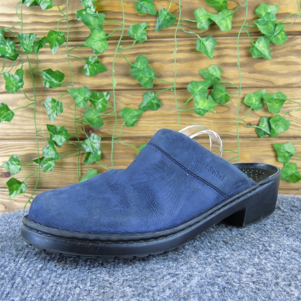 Josef Seibel Women's  Mule Blue Leather size 41 Medium